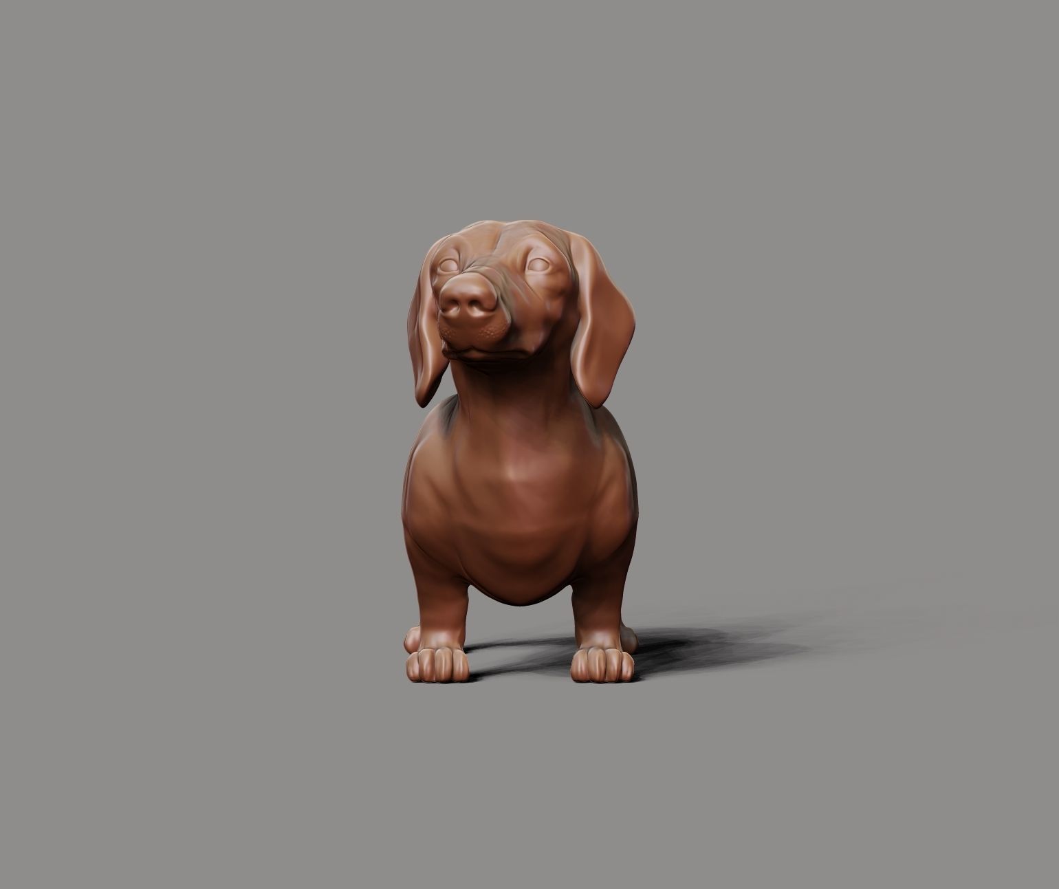 Dachshund sculpture 3D print model_8