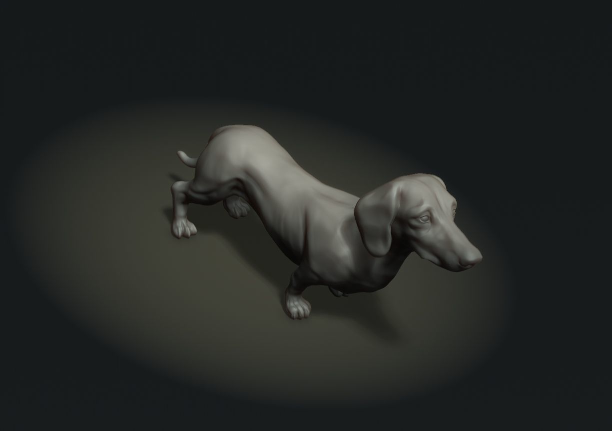 Dachshund sculpture 3D print model_4