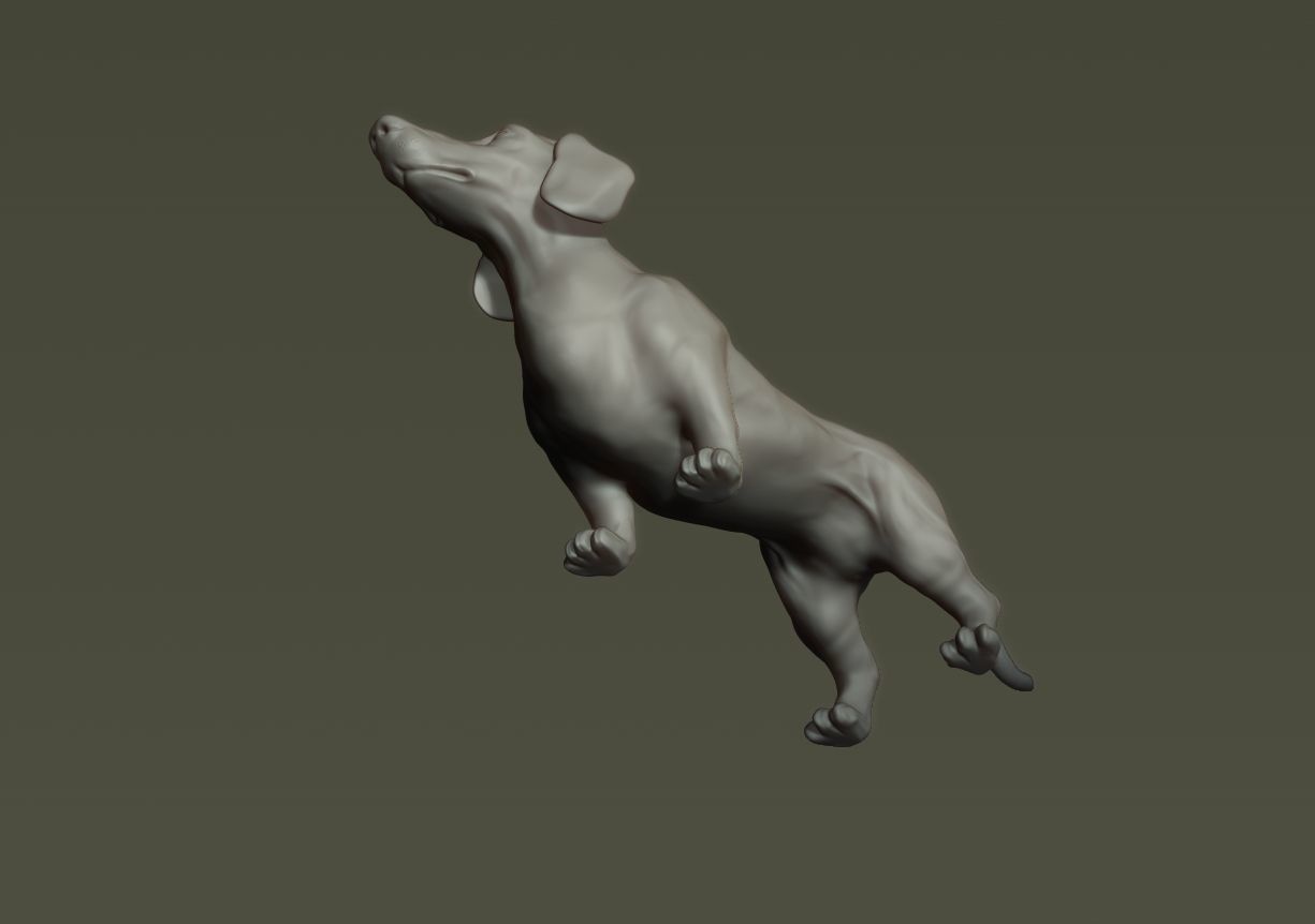 Dachshund sculpture 3D print model_5