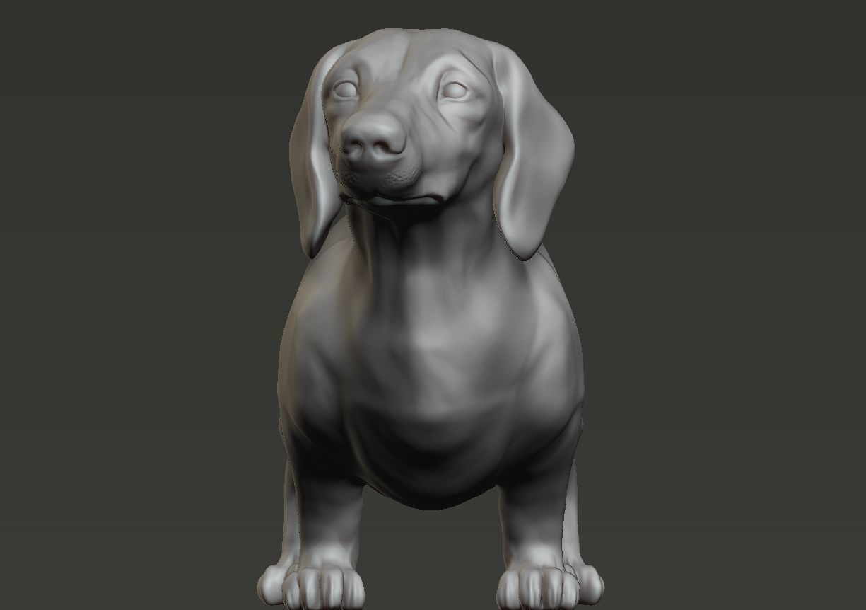 Dachshund sculpture 3D print model_6