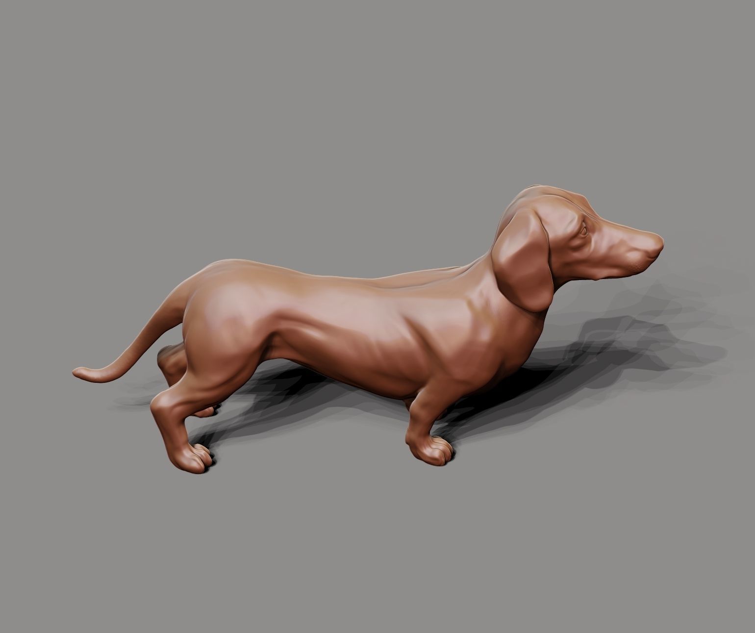 Dachshund sculpture 3D print model_12