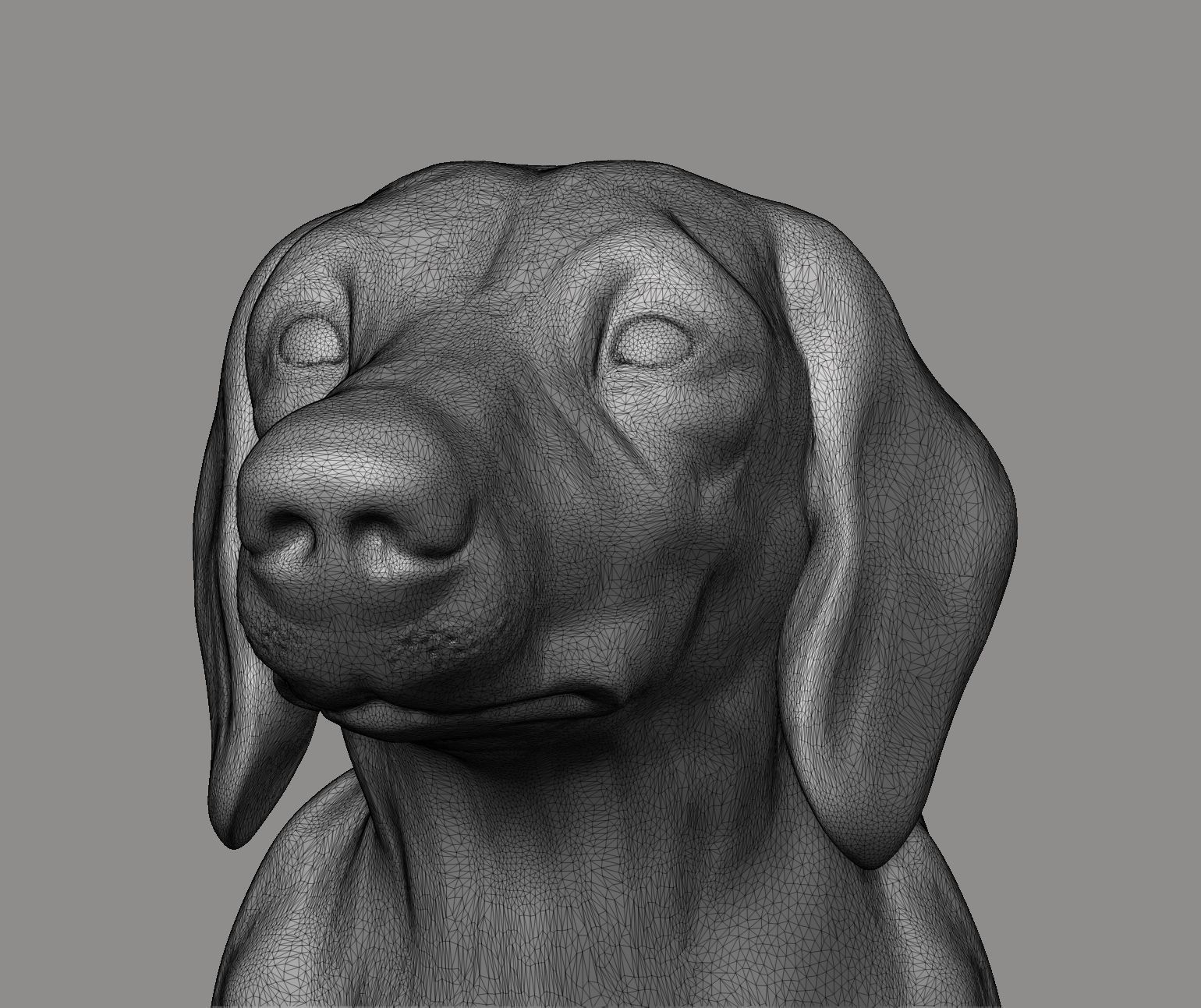 Dachshund sculpture 3D print model_15