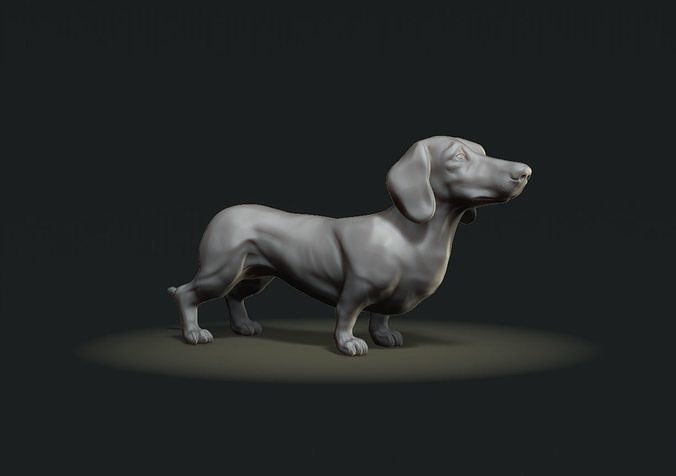 Dachshund sculpture 3D print model