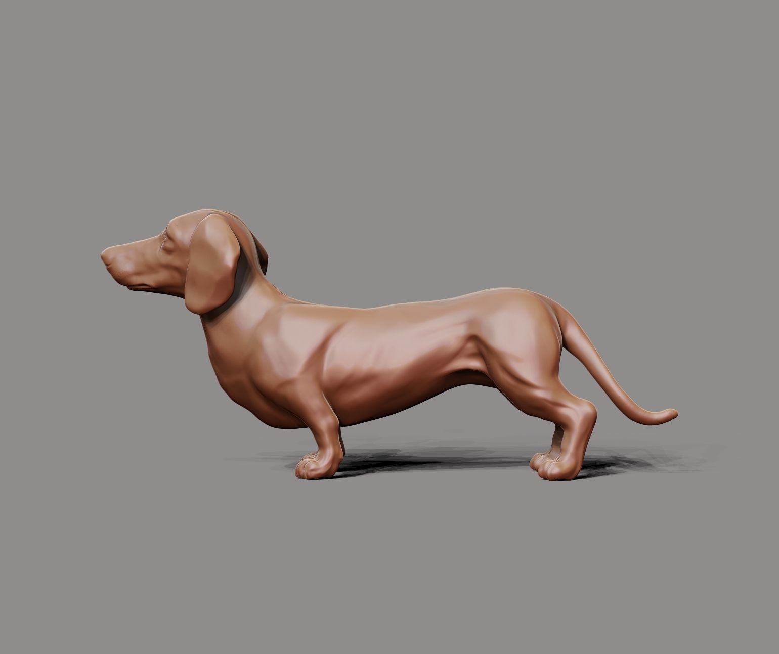 Dachshund sculpture 3D print model_9