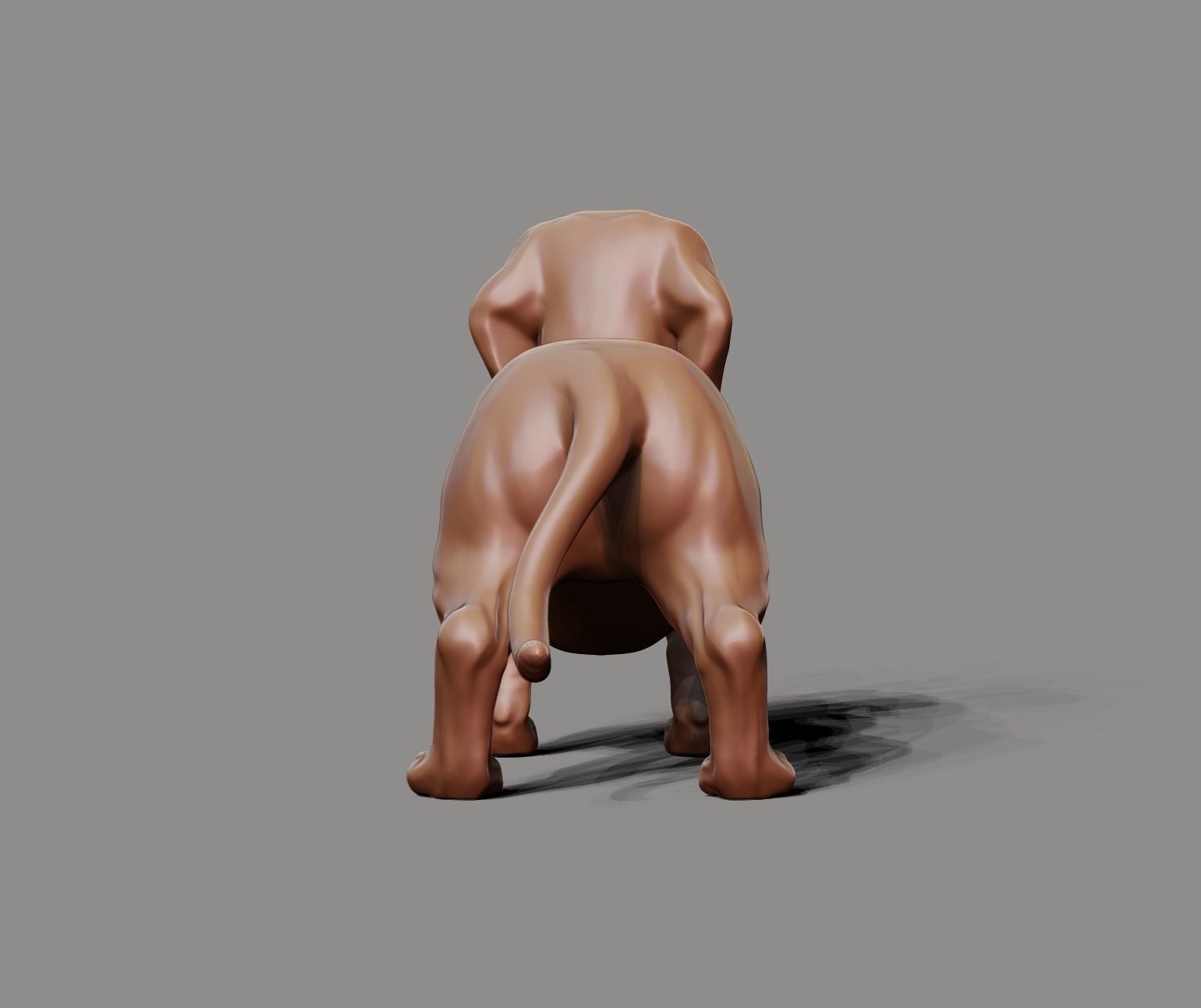Dachshund sculpture 3D print model_10