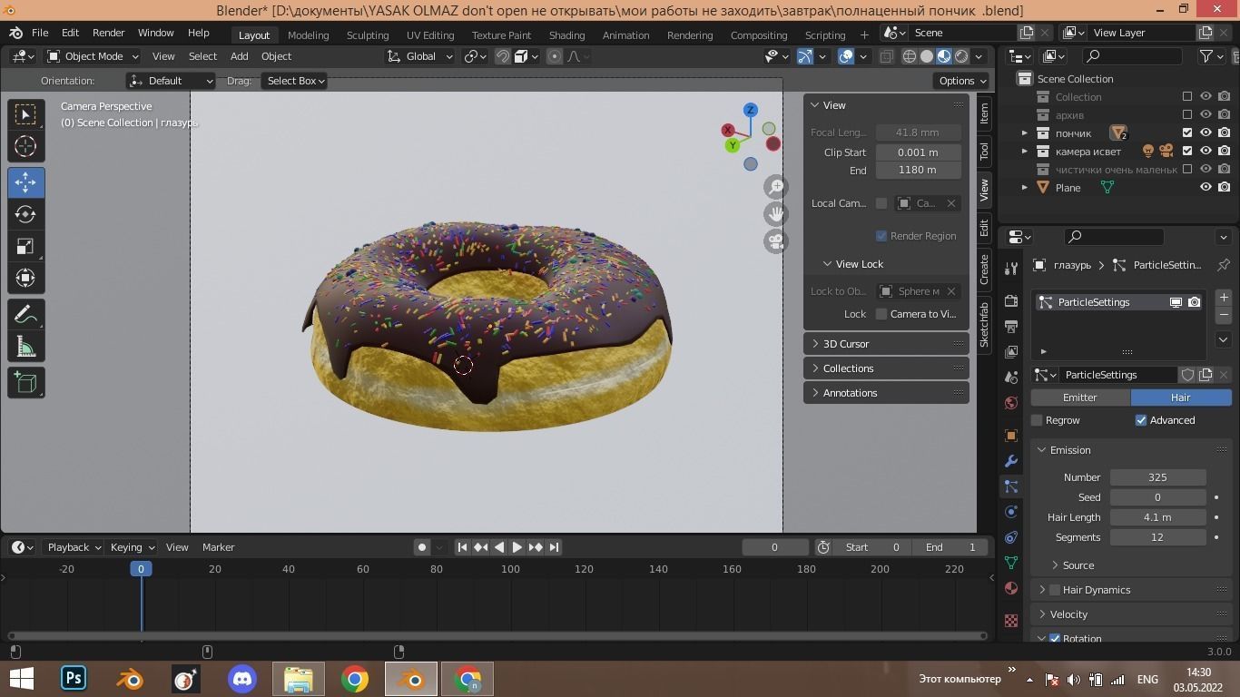 Donet and cup with coffee 3D model_3