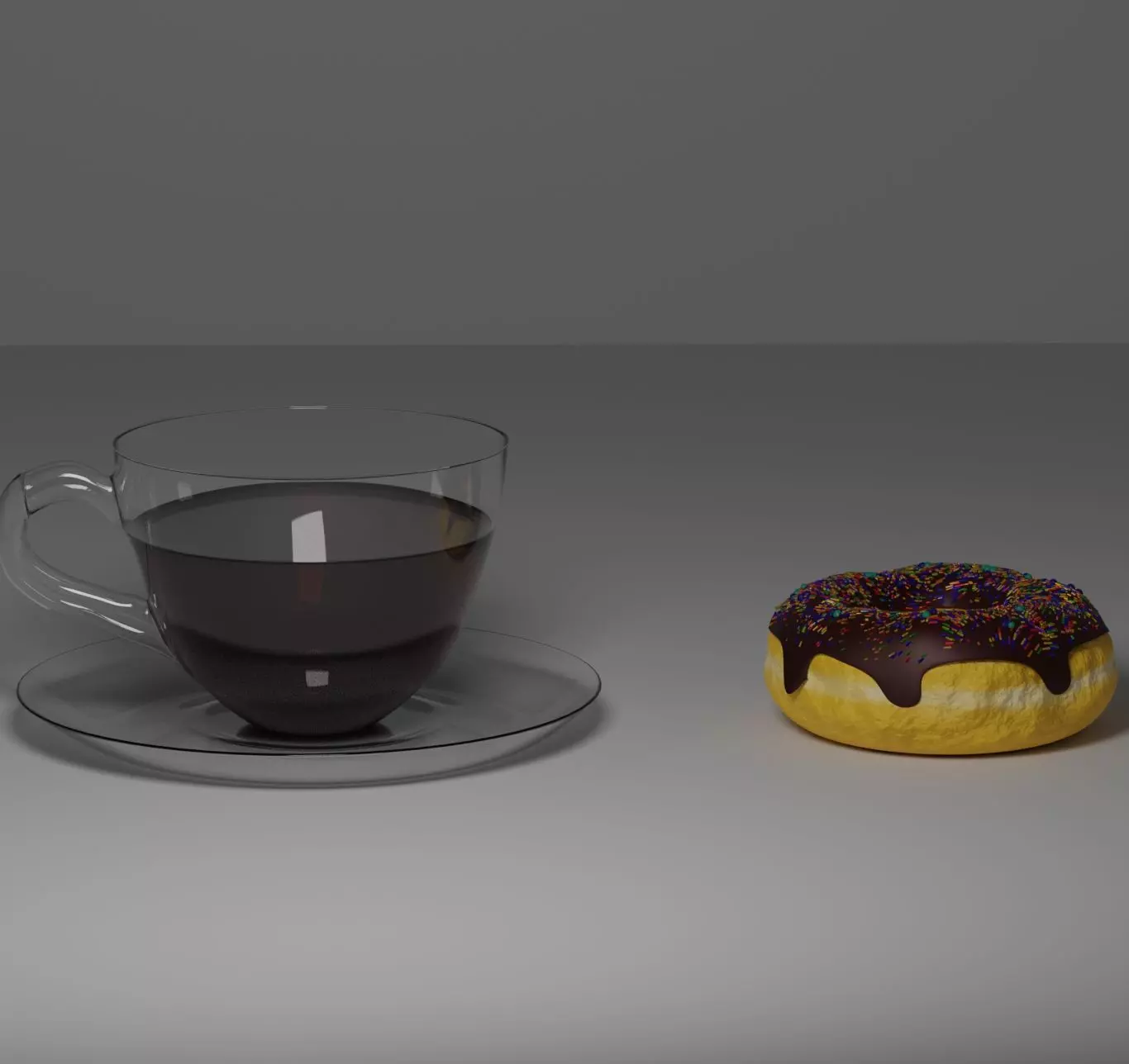 Donet and cup with coffee 3D model_0