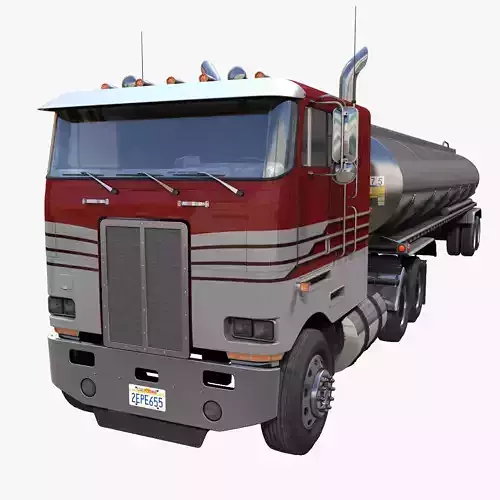 Peterbilt 362 tanker trailer Low-poly 3D model