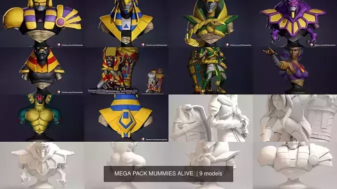 MEGA PACK MUMMIES ALIVE  3D Model Collection