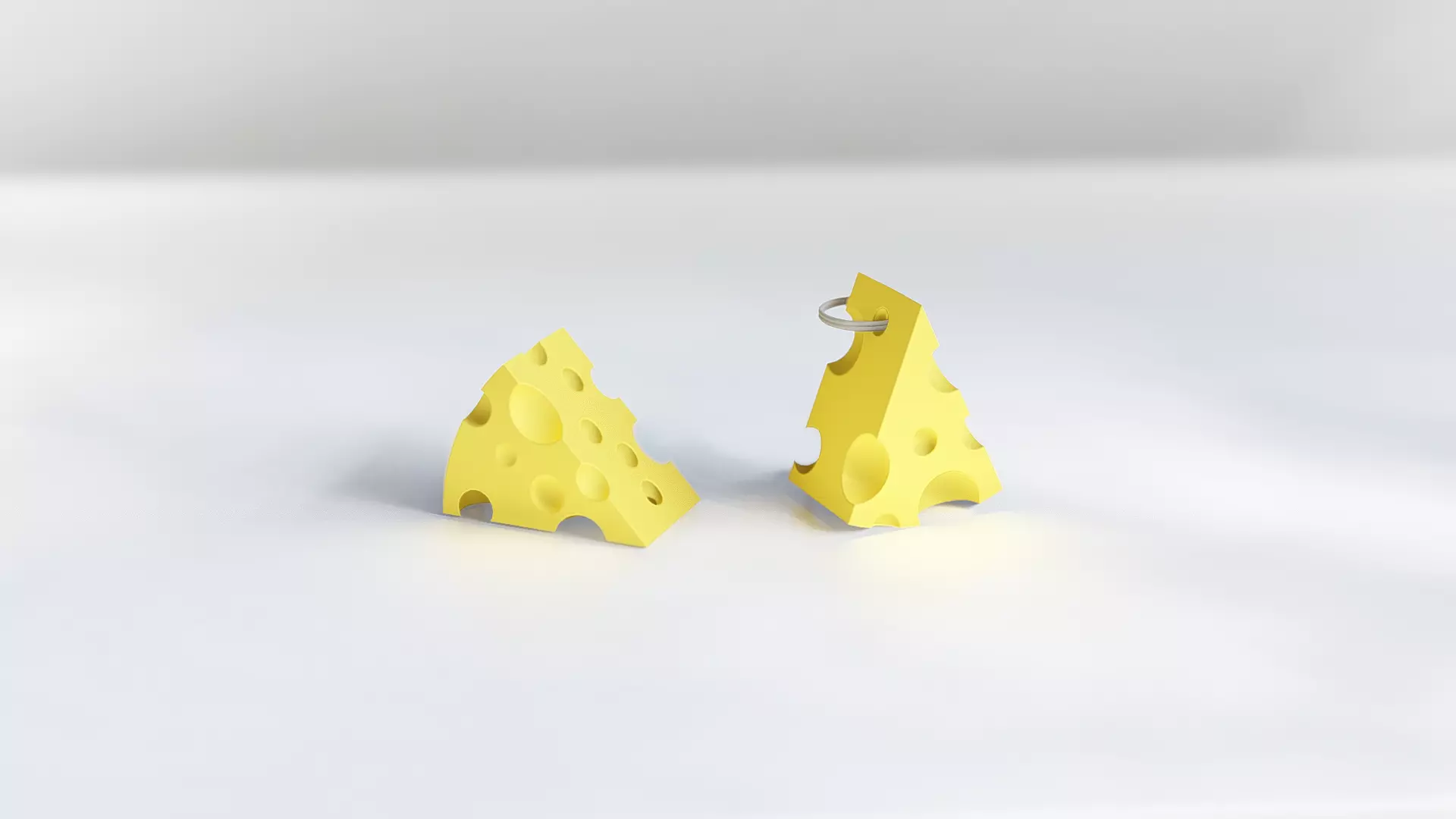 Cheese Keychain - Llavero Queso 3D print model_0
