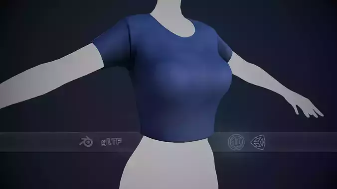 Female Blue T-Shirt Style 2 