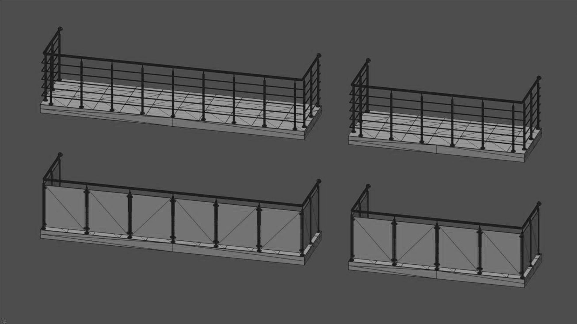 Balcony 4 pcs 3D model_17
