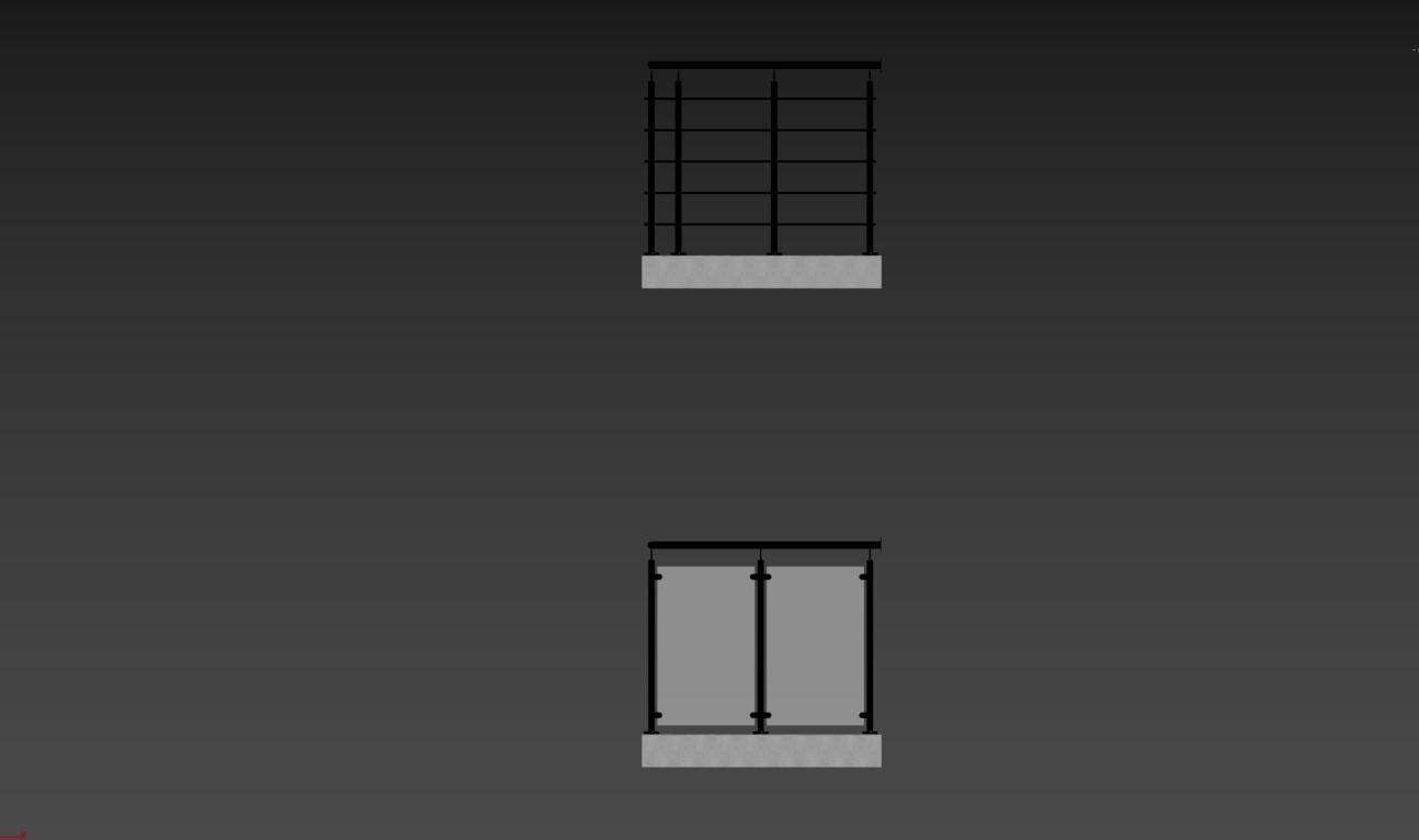 Balcony 4 pcs 3D model_24