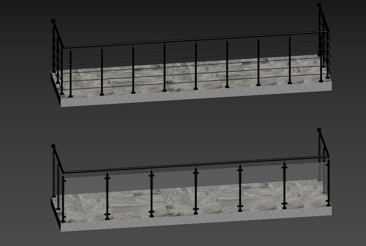 Balcony 4 pcs 3D model_33