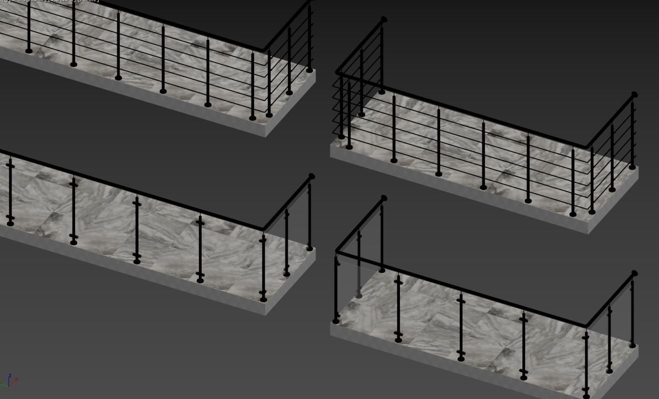 Balcony 4 pcs 3D model_22
