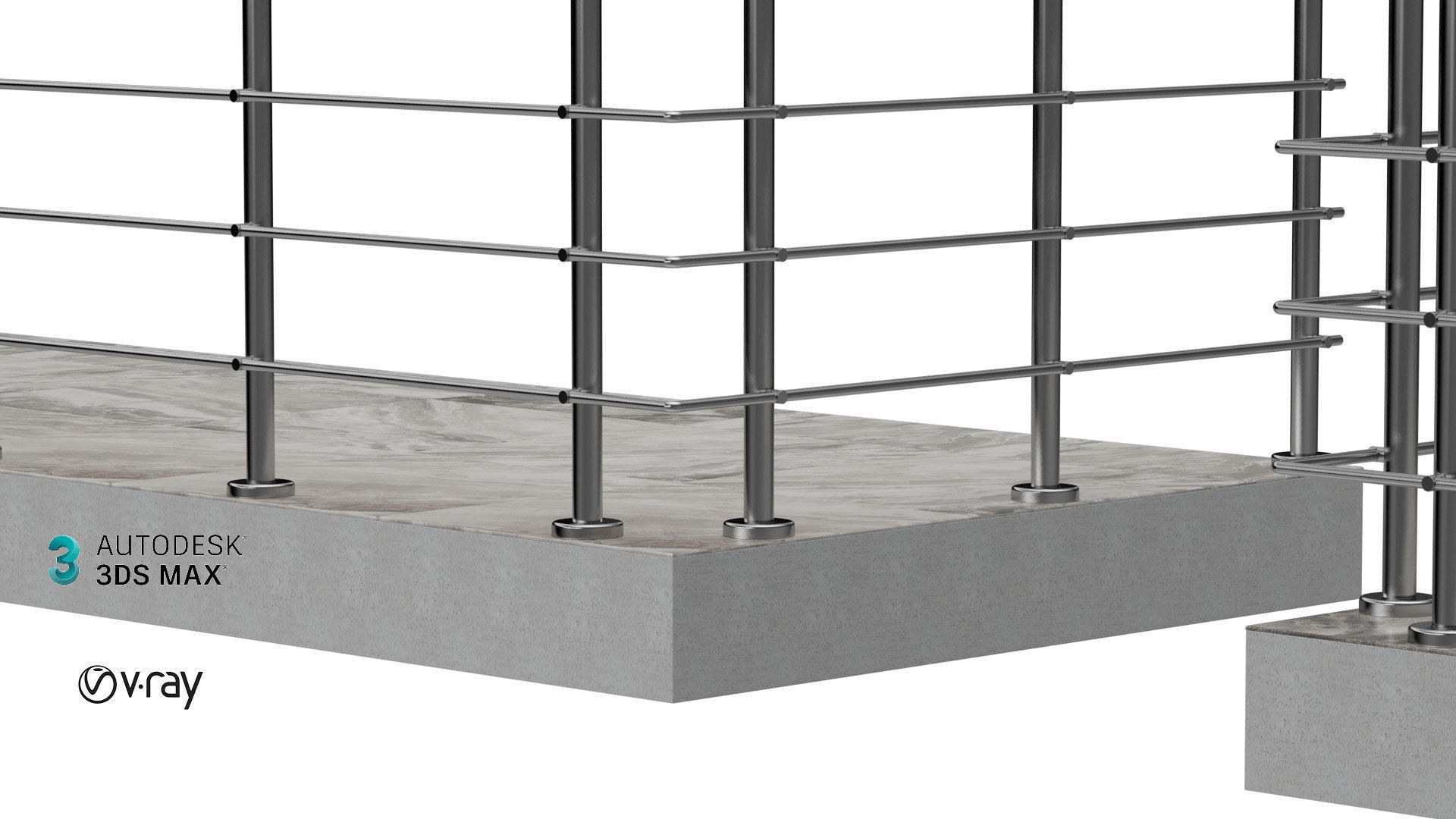 Balcony 4 pcs 3D model_5