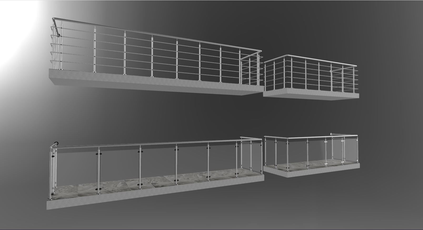 Balcony 4 pcs 3D model_9