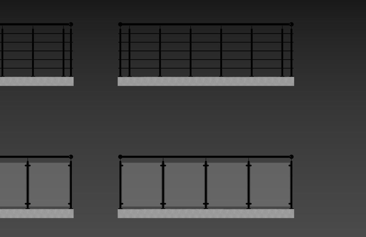 Balcony 4 pcs 3D model_36