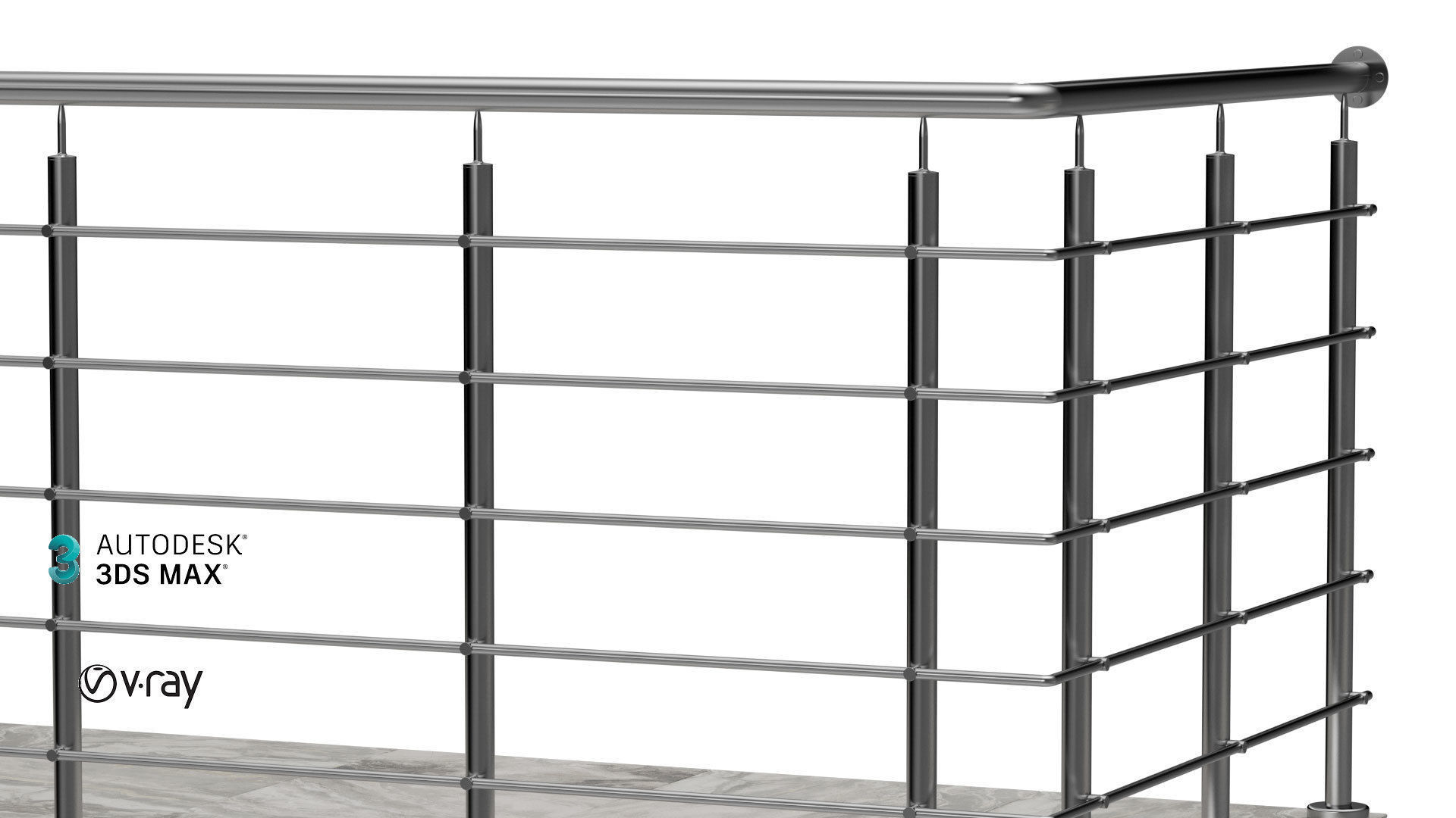 Balcony 4 pcs 3D model_10