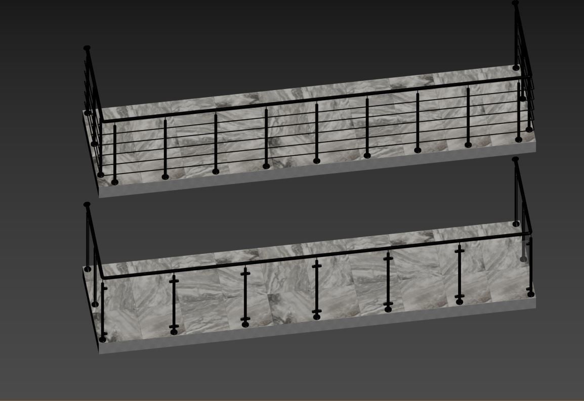 Balcony 4 pcs 3D model_34