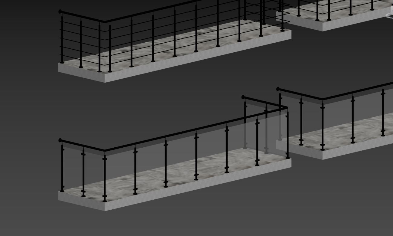 Balcony 4 pcs 3D model_31