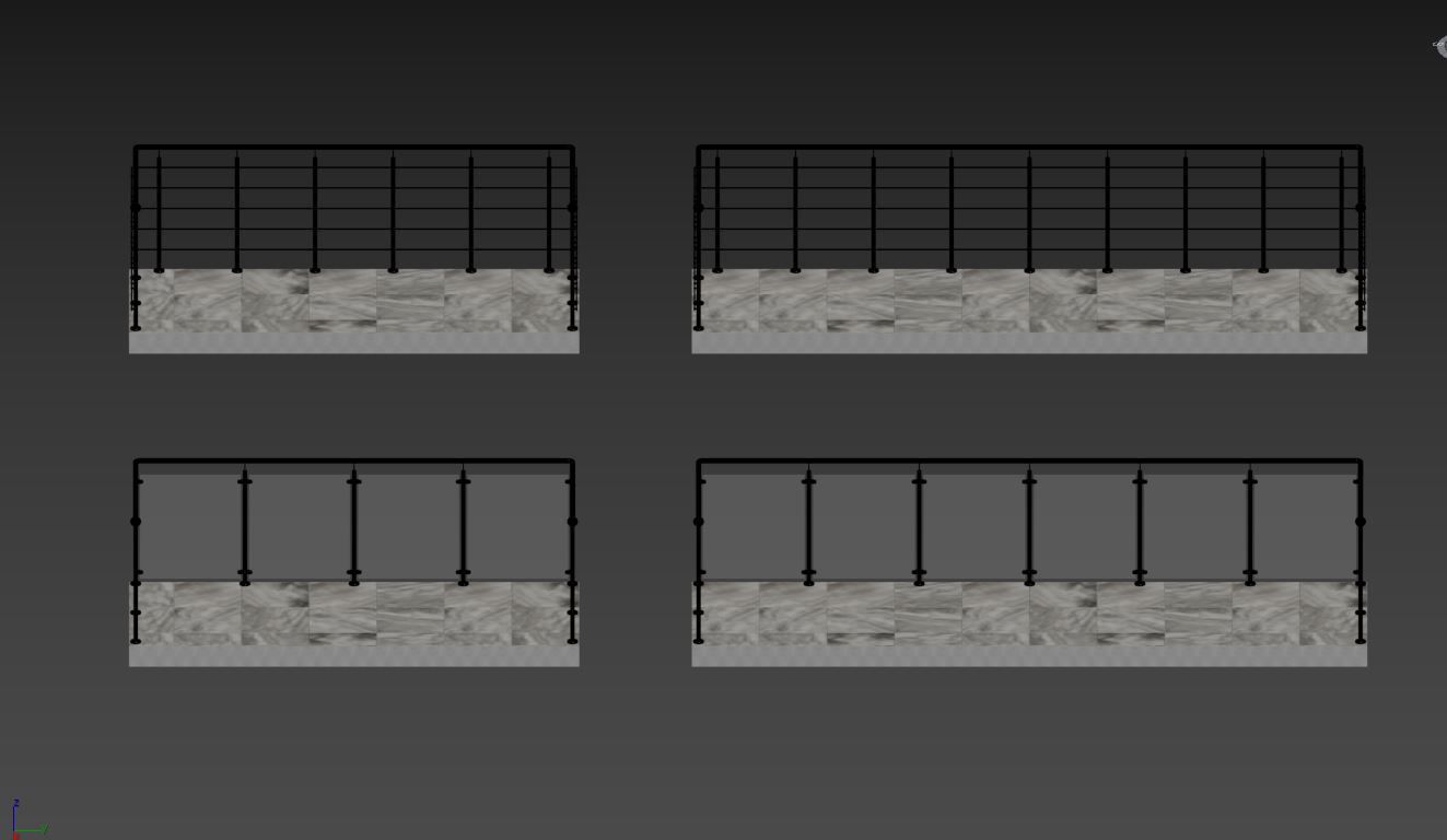 Balcony 4 pcs 3D model_25