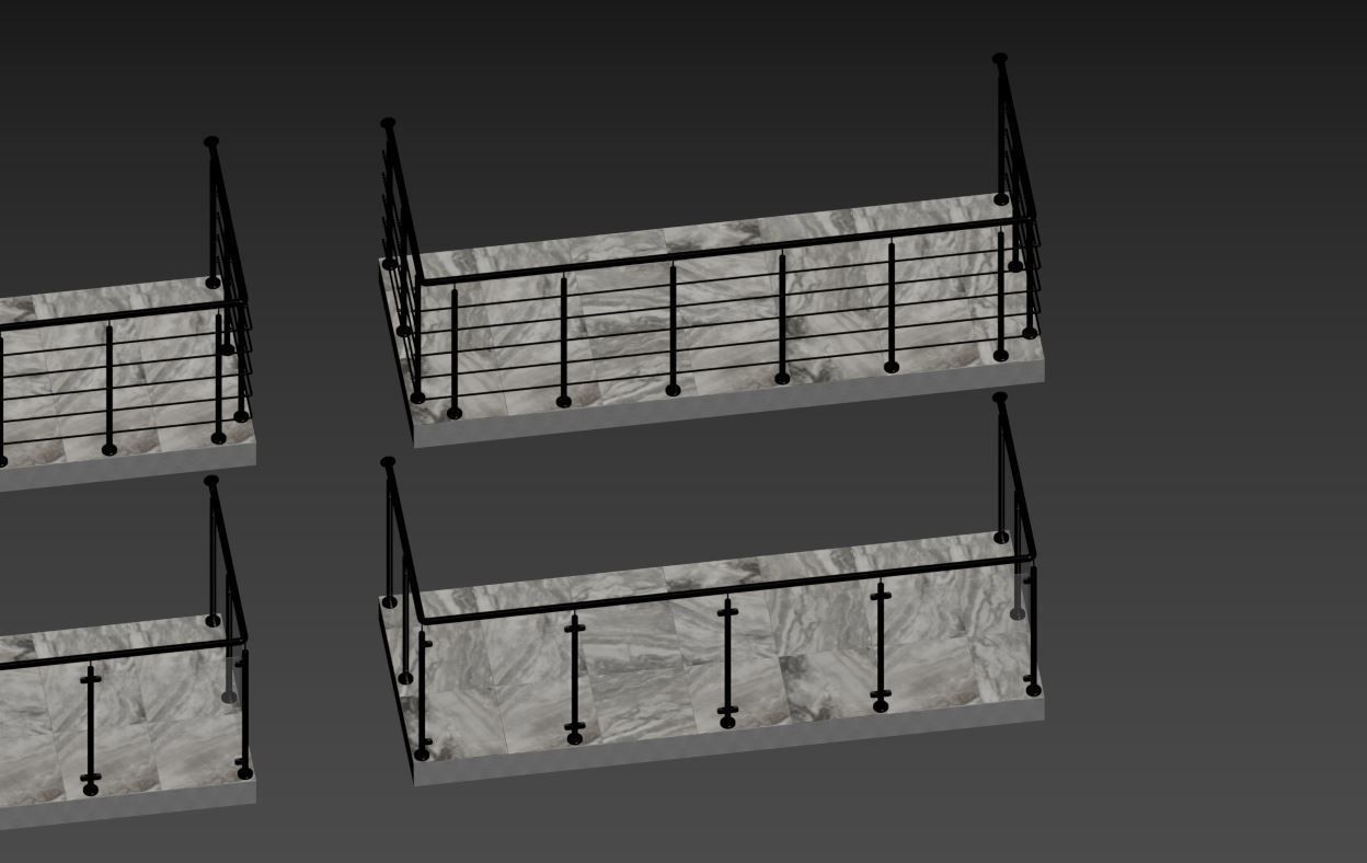 Balcony 4 pcs 3D model_35