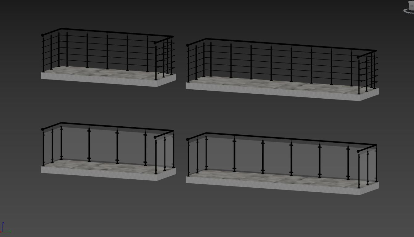 Balcony 4 pcs 3D model_26