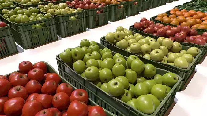 Crates with Fruits and Vegetables Pack