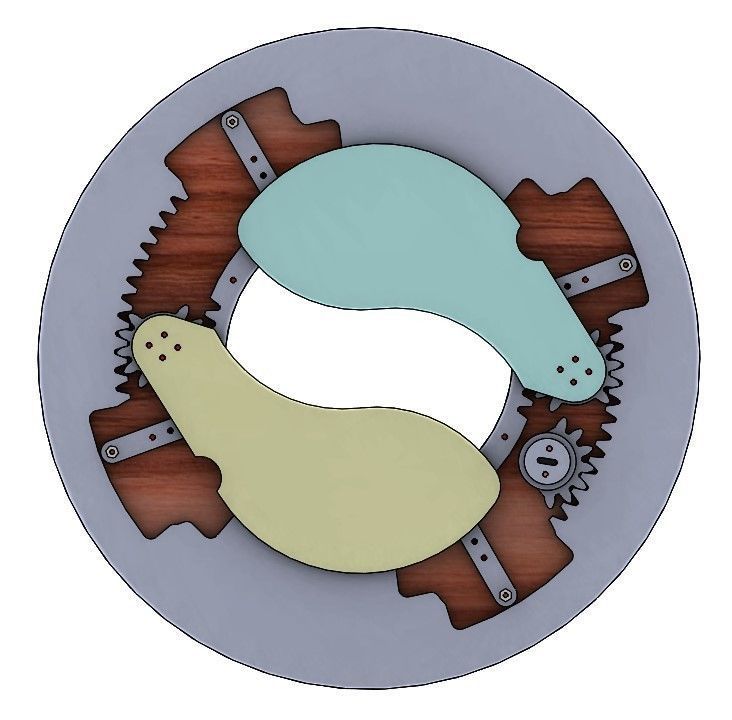 LS2BLROD100A Tai Chi Mechanism laser cut  mechanical shutter 3D print model_11