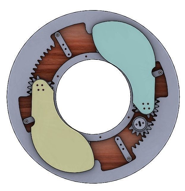 LS2BLROD100A Tai Chi Mechanism laser cut  mechanical shutter 3D print model_5