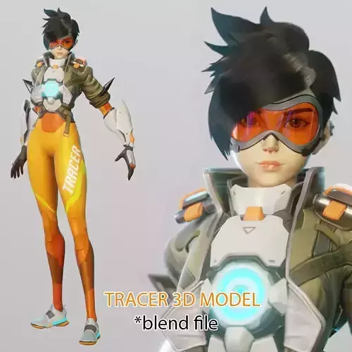 Tracer  Fanart 3D Blender file - blend format only