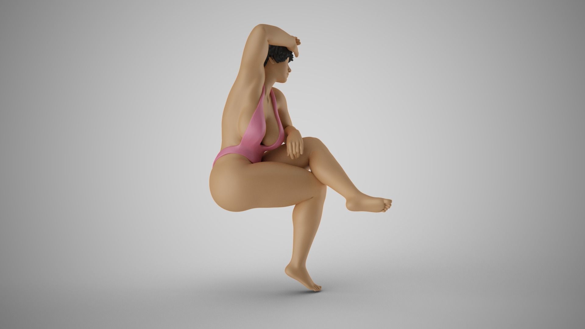 Woman Warming in the Sun 3D print model_5