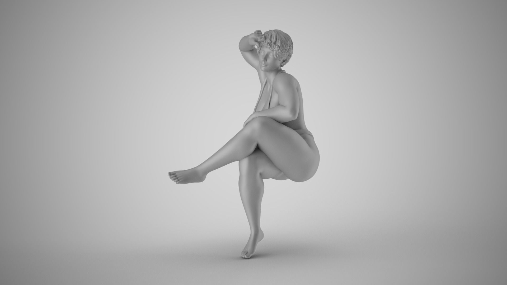 Woman Warming in the Sun 3D print model_1