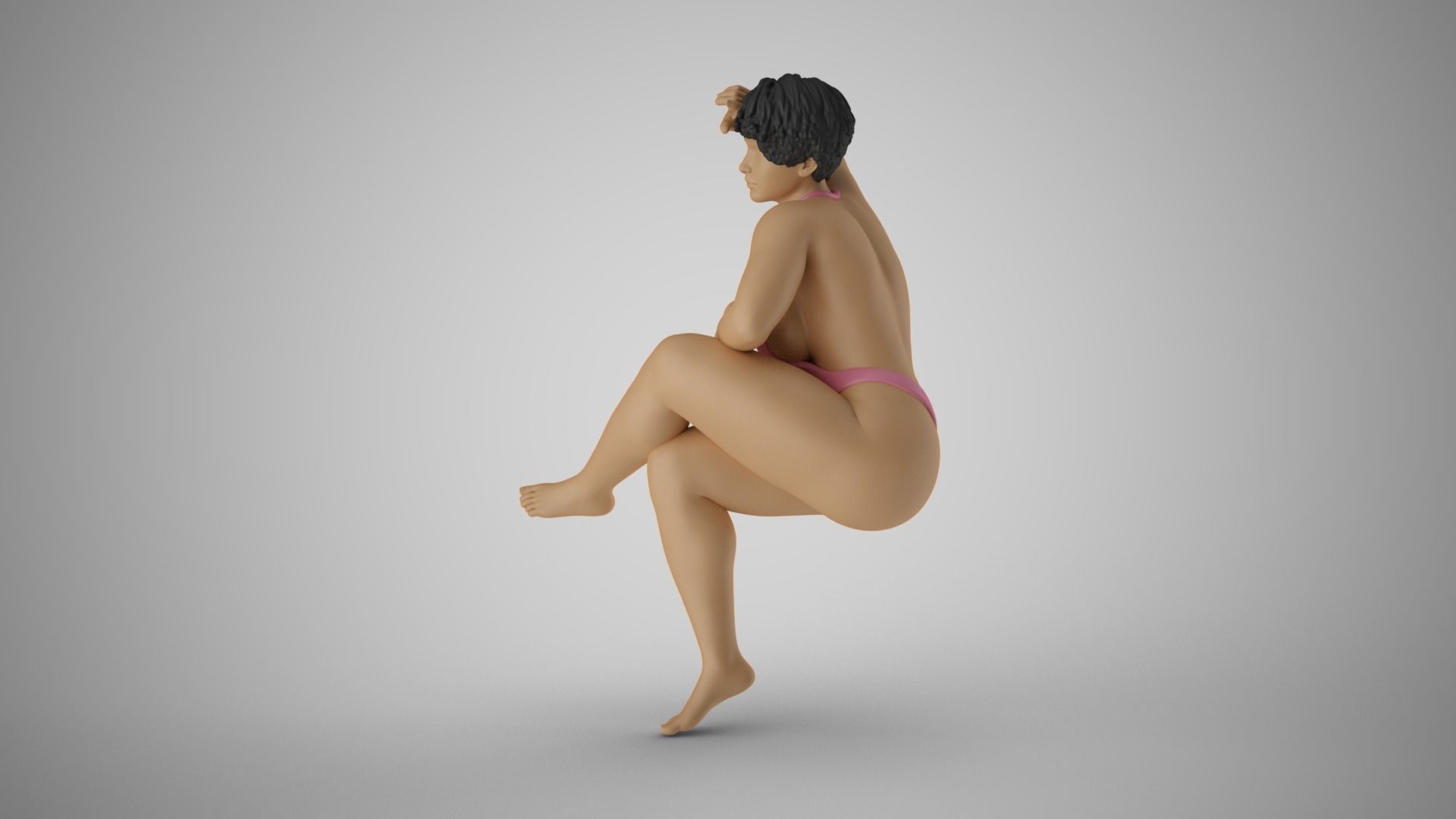 Woman Warming in the Sun 3D print model_9
