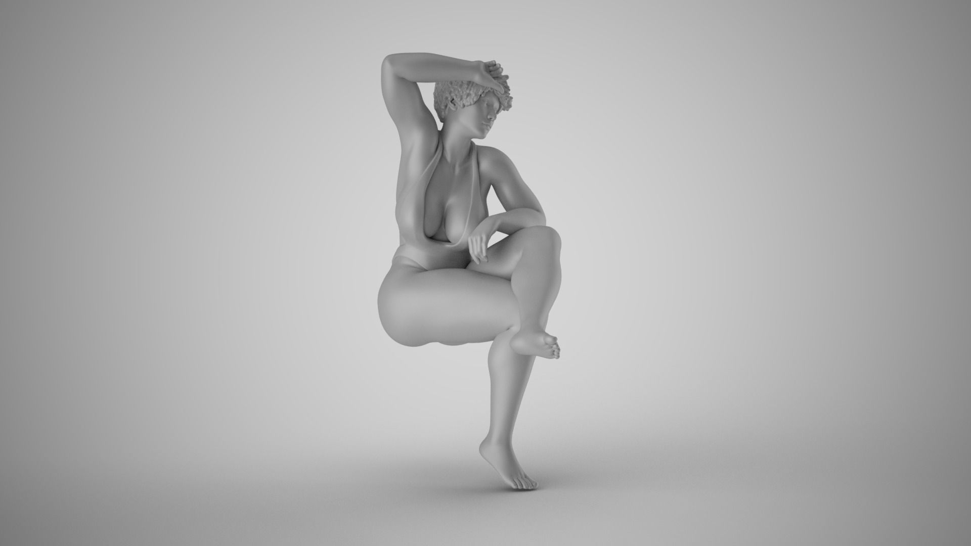 Woman Warming in the Sun 3D print model_3