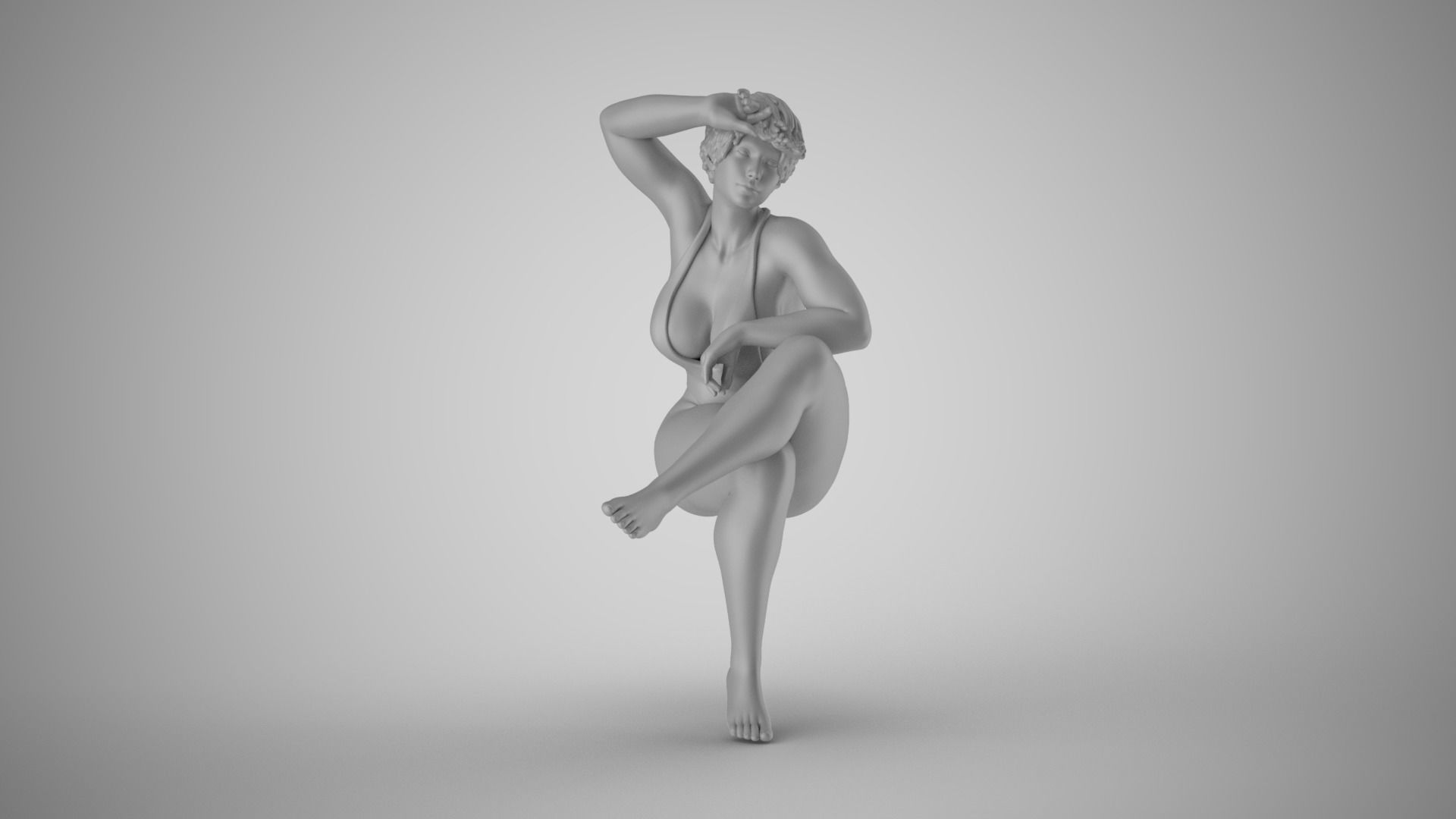 Woman Warming in the Sun 3D print model_2