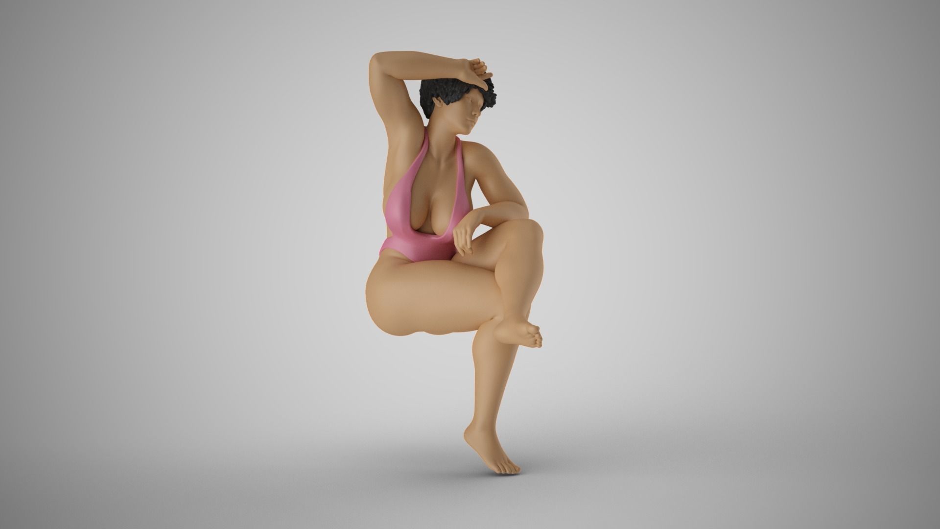 Woman Warming in the Sun 3D print model_4