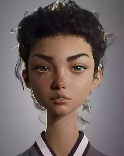 Semi realistic potrait - Blender process videos and 3D model