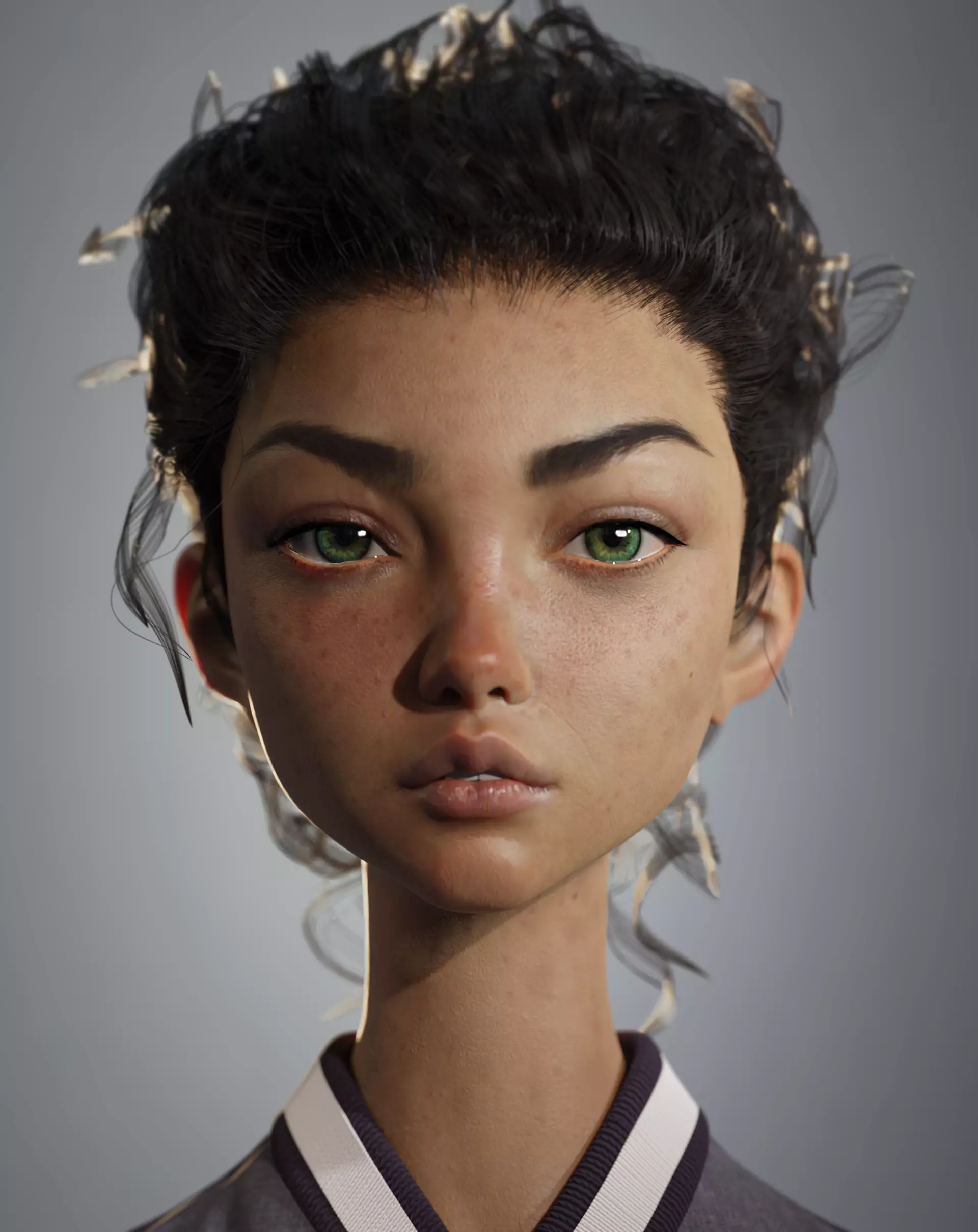 Semi realistic potrait - Blender process videos and 3D model 3D model_0