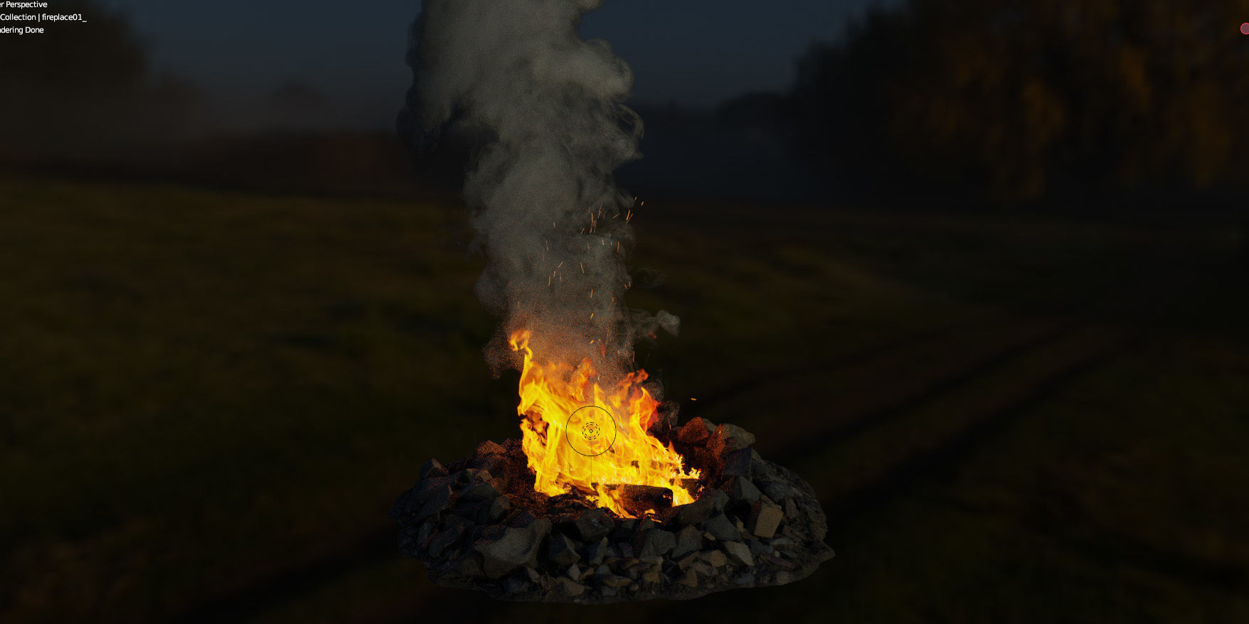 Campfire 01 Low-poly 3D model_14