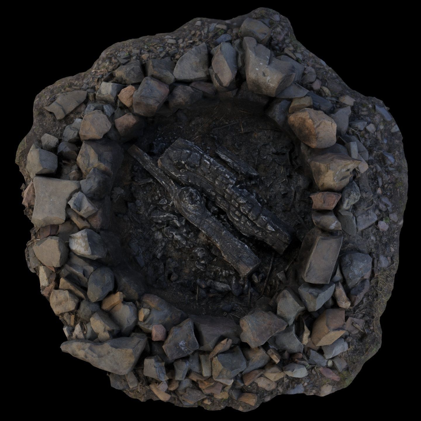 Campfire 01 Low-poly 3D model_10