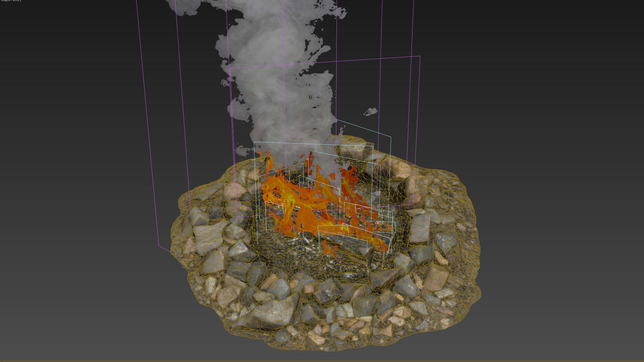 Campfire 01 Low-poly 3D model_24