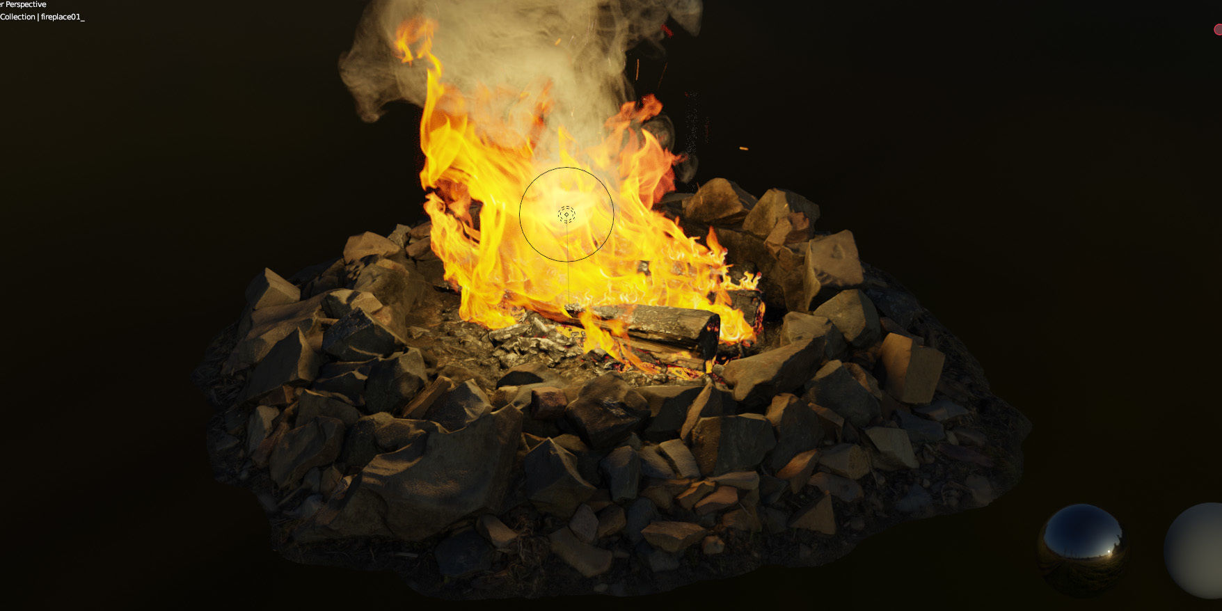 Campfire 01 Low-poly 3D model_15