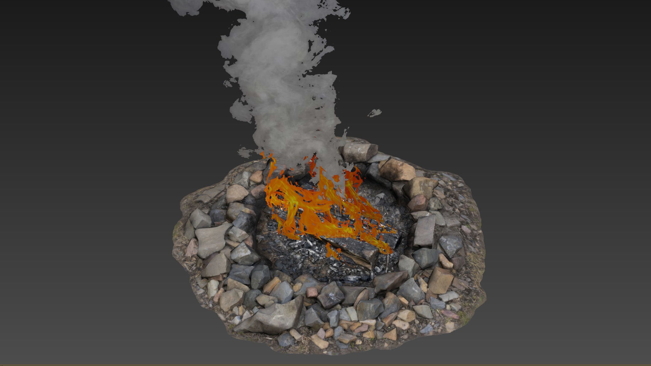 Campfire 01 Low-poly 3D model_23