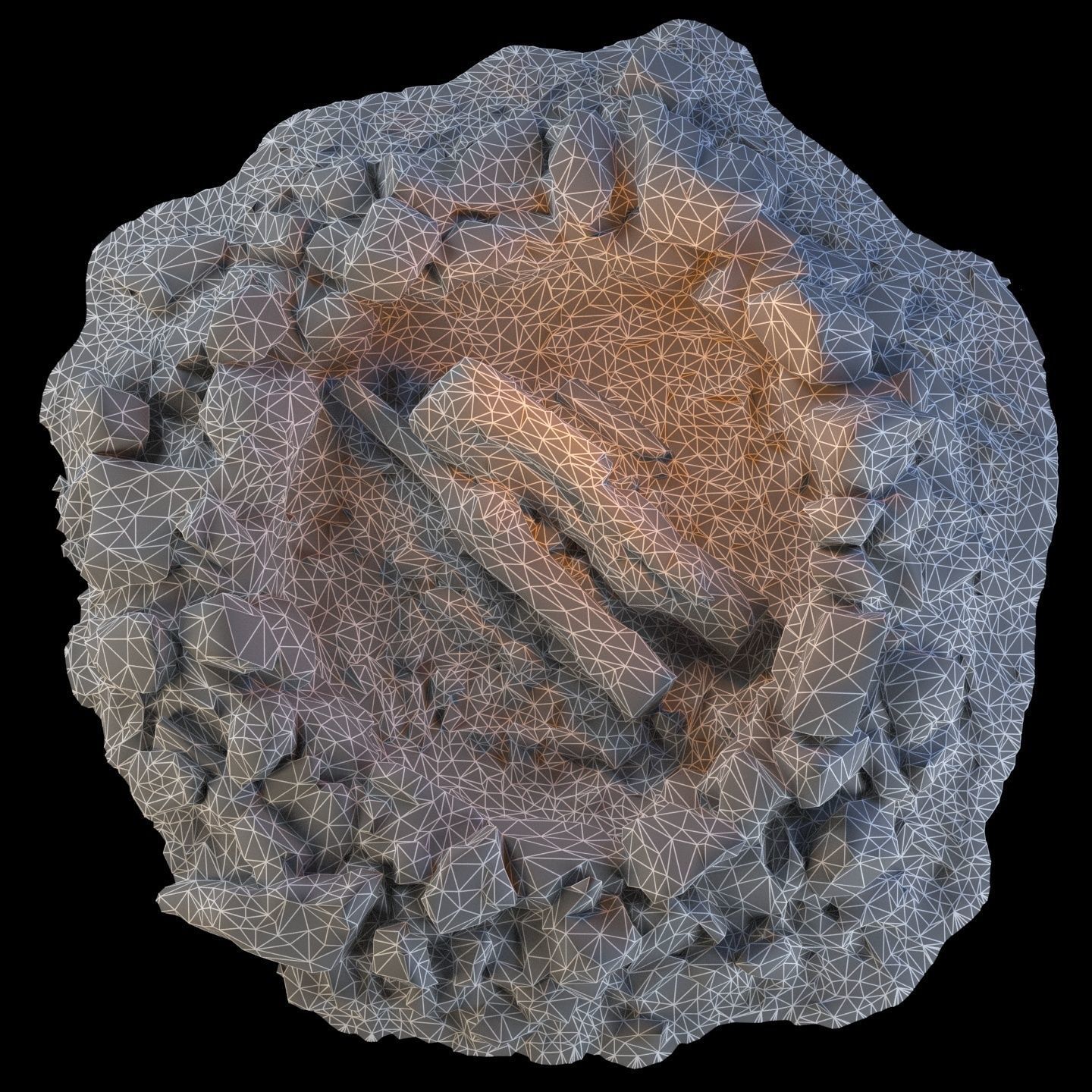 Campfire 01 Low-poly 3D model_12