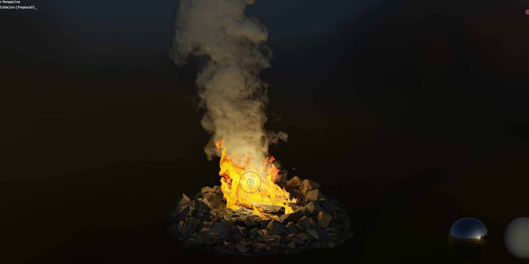 Campfire 01 Low-poly 3D model_13