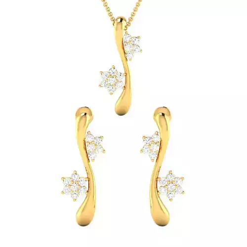 Women Earrings Pendant Set 3dm stl FBX OBJ Render Detail
