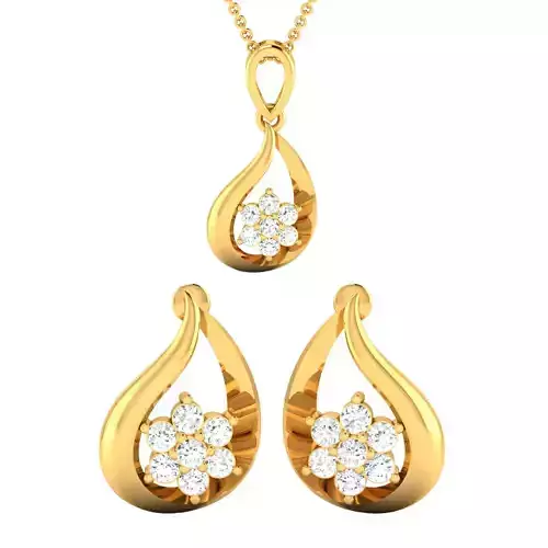 Women Earrings Pendant Set 3dm stl FBX OBJ Render Detail