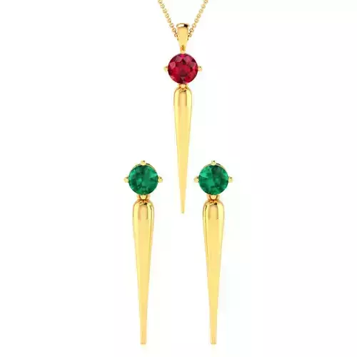Women Earrings Pendant Set 3dm stl FBX OBJ Render Detail